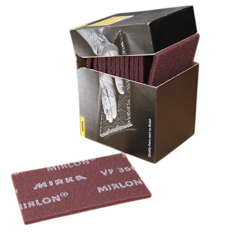 Mirka Mirlon Scotchbrite Clean & Finishing Hand Pads [150mm x 230mm] 150x230mm Pads Scotch Brite Automotive Sanding Pads Available in Green P320 Fine/Red P360 Very Fine/Grey P1500 Ultra Fine Grits