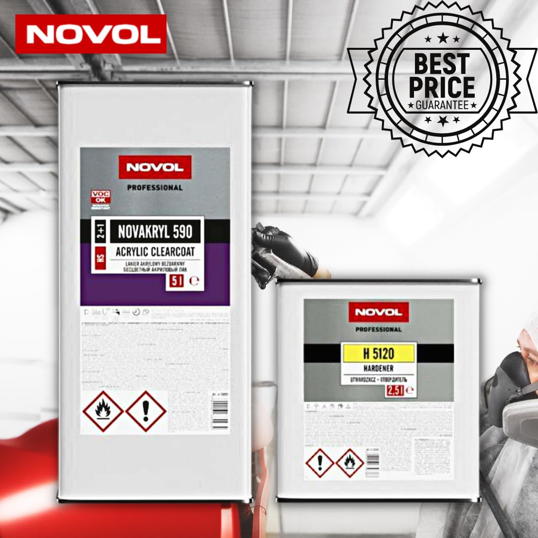 Novol Novakryl 590 HS Clearcoat 2:1 + H5120 Fast Activator 7.5 Liters Kit - Autobody Refinish Car Paint Repair