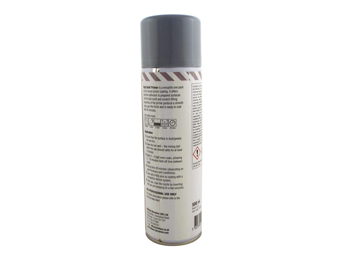 INDASA 12 xIndasa Grey High Build Acrylic Based Primer 500ml Aerosol Excellent Adhesion