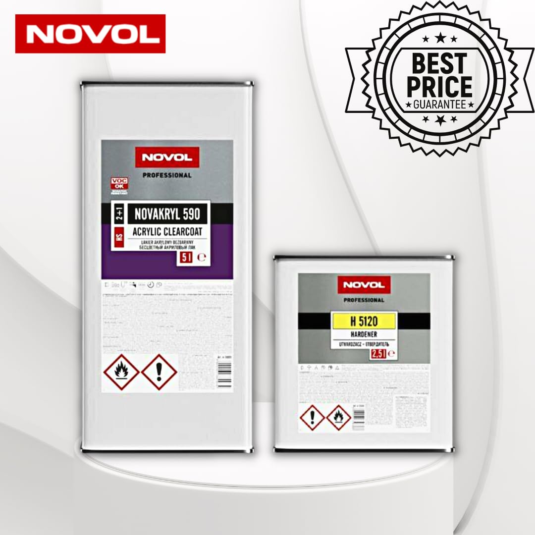 Novol Novakryl 590 HS Clearcoat 2:1 + H5120 Fast Activator 7.5 Liters Kit - Autobody Refinish Car Paint Repair
