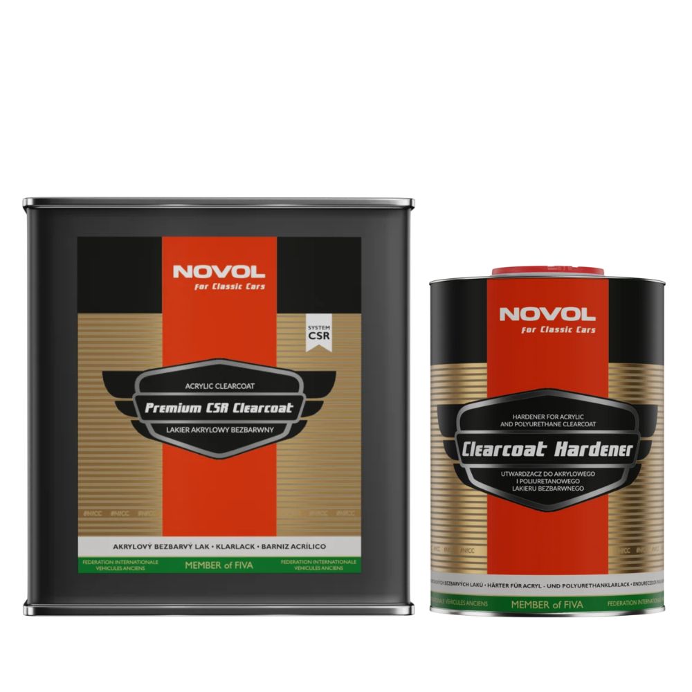 Novol For Classic Car Premium CSR Acrylic Clearcoat Lacquer - 2.5L & Clearcoat Hardener - 840ML, 3:1 Kit