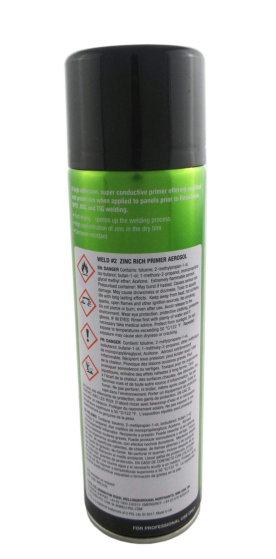U-POL WELD#2 - Weld-Through Zinc Rich Primer 450ml aerosol Zinc