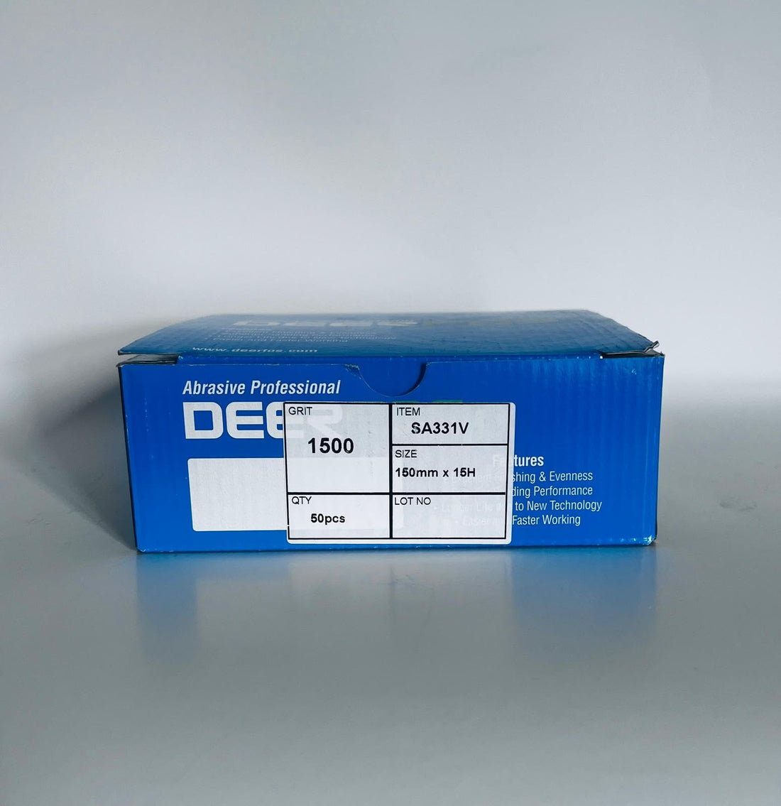 150mm 6 inch Wet and Dry Sanding Discs 15 Hole Pads Film Hook and Loop Sandpaper DEERFOS Pack of 50 P1500