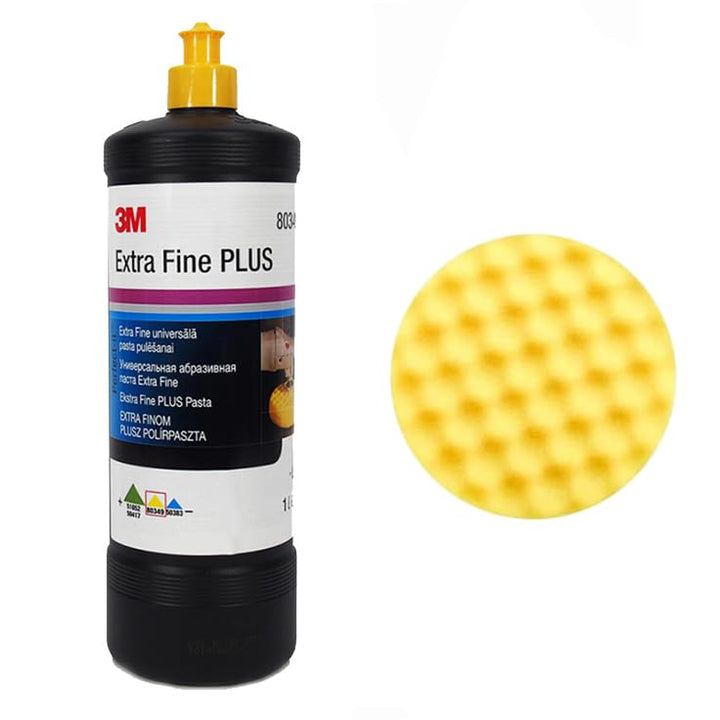 3M 80349 Extra Fine Plus Light Aluminium Oxide Car Polishing Compound + 1x 3M 50488 Polishing Pad (150 mm). 1-step Polishing Kit