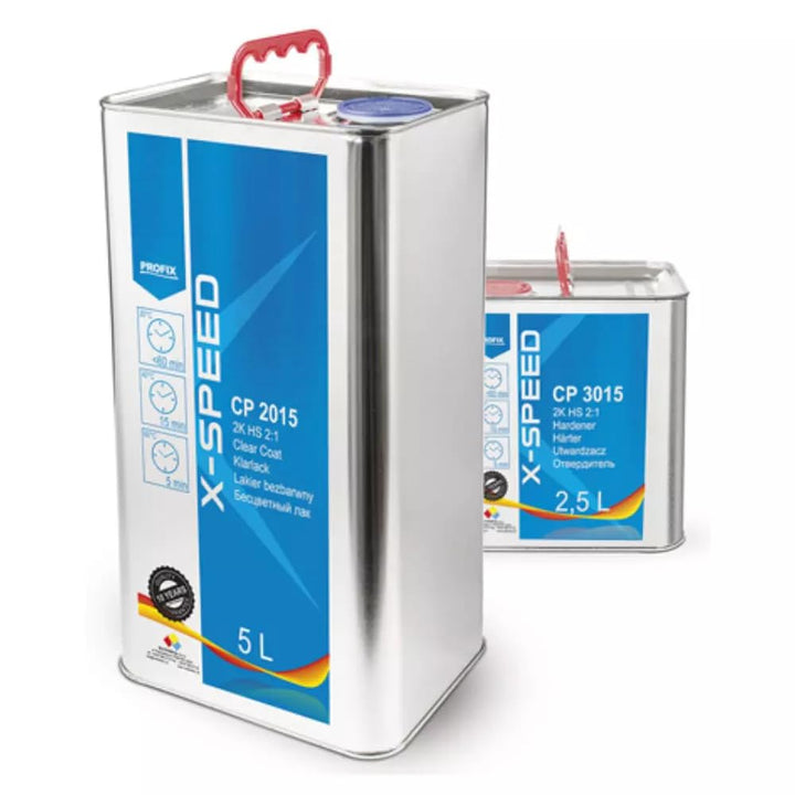 Profix CP3015 X-Speed 2K Express Clear Lacquer Kit, 5L Clear Coat with 2.5L Hardener, Fast-Drying