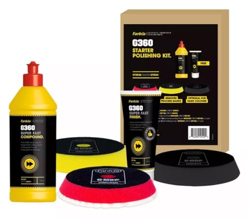 FARECLA G360 Starter Polishing Kit - Super Fast Compound, Fast Finish & 3 Pads - KT3036