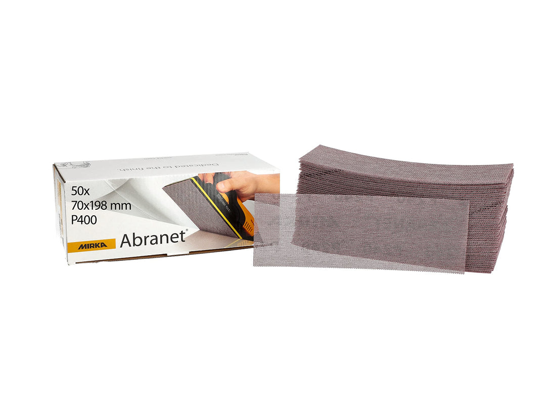 Mirka Abranet net sandpaper strips 70 x 198 mm Grip / 50 pcs/for sanding wood, filler, varnish, plastic
