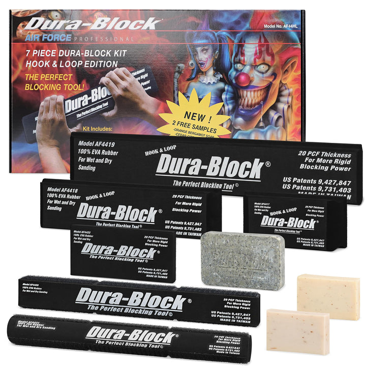 Dura-Block AF44HL Hook & Loop Black 7-Piece Sanding Block Set