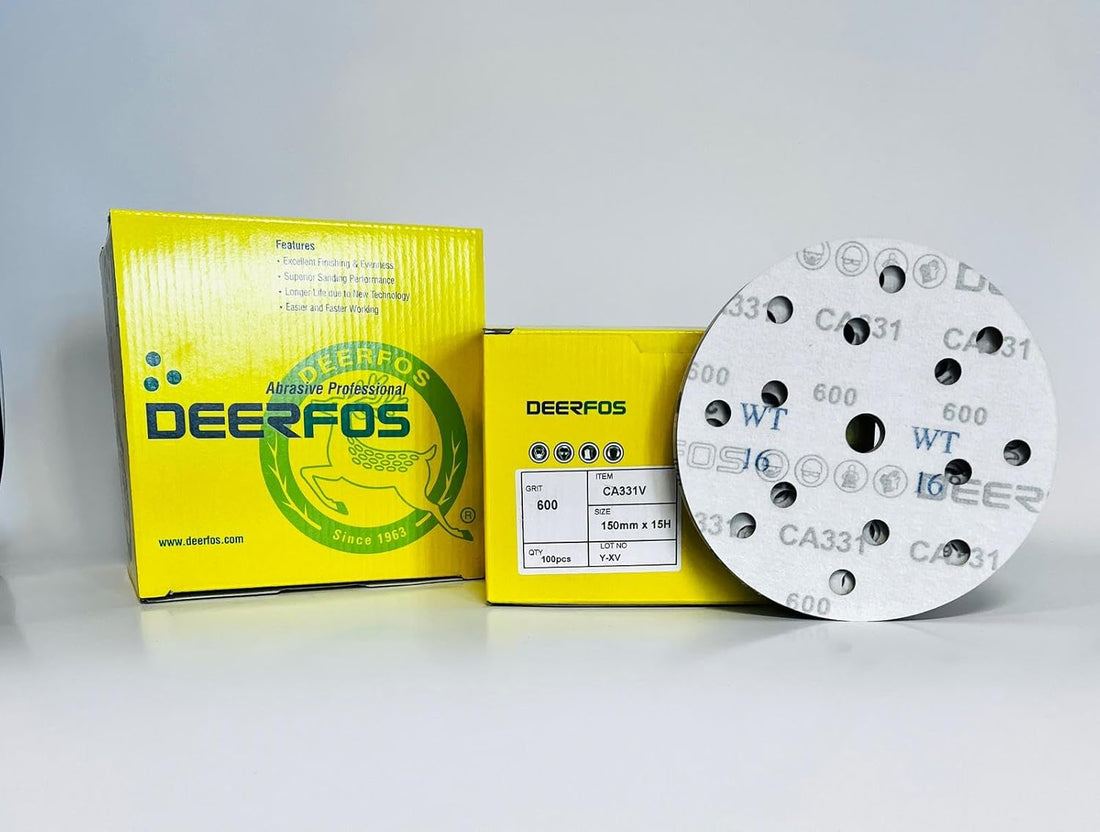 Deerfos Sanding Discs 150mm – Hook & Loop Aluminium Oxide (Multiple Grits)