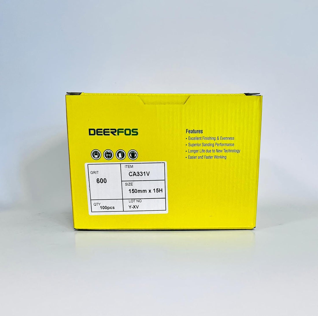 Deerfos Sanding Discs 150mm – Hook & Loop Aluminium Oxide (Multiple Grits)