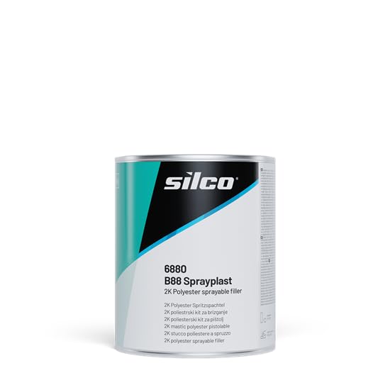 INTERMIX SUPPLIES Silco 6880 Sprayplast 2K Polyester Sprayable Filler Putty – 1.5 kg kit High-Filling Polyester Filler for Easy Application on Various Surfaces