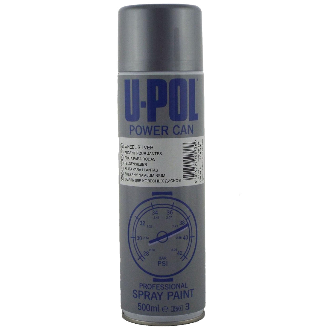 UPOL U-Pol 12 x Power Can ALLOY WHEEL SILVER Paint 500ml Aerosol Powercan Alloy Silver - Uniform light shade metallic finish Car Wheel Paint 12 500ml Aerosol Cans