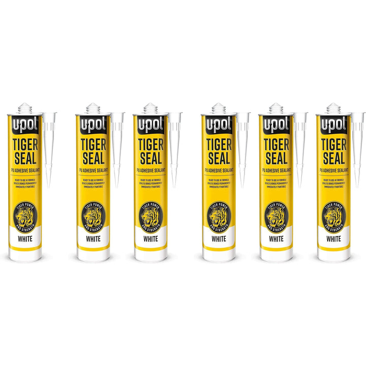 U-Pol Tiger Seal PU Adhesive Sealant Tigerseal Bond Body Panels UPOL Sealer 310mm Chaulk Cartridge in Black/Grey/White Colours Available in Sets of 6 Cartridges