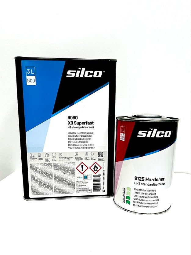 INTERMIX SUPPLIES Silco 9090 X9 Superfast Clear Coat 3L + 1L Standard Hardener – Quick Dry, 2K Automotive Finish – Premium Car Paint Protection