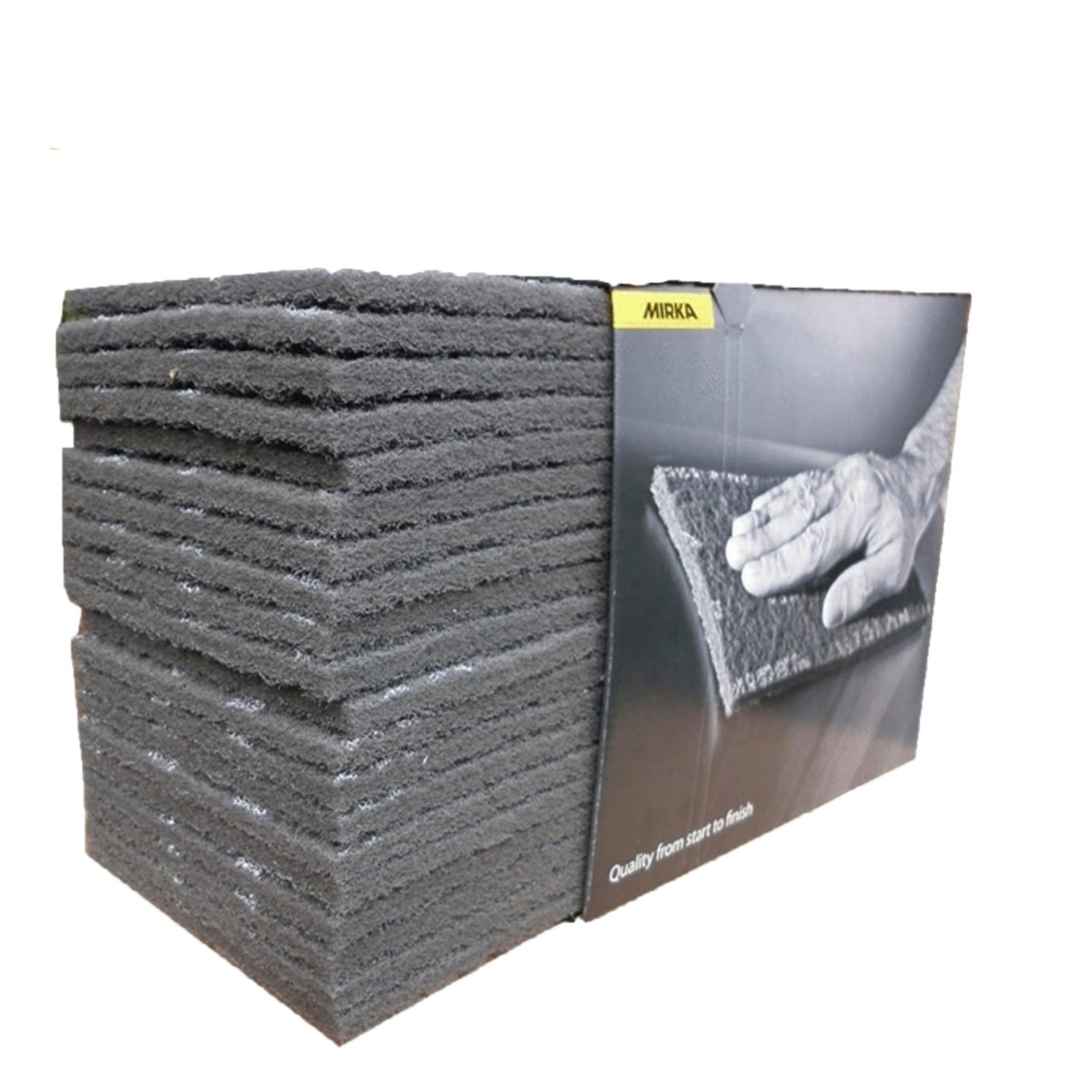 Mirka Mirlon Scotchbrite Clean & Finishing Hand Pads [150mm x 230mm] 150x230mm Pads Scotch Brite Automotive Sanding Pads Available in Green P320 Fine/Red P360 Very Fine/Grey P1500 Ultra Fine Grits