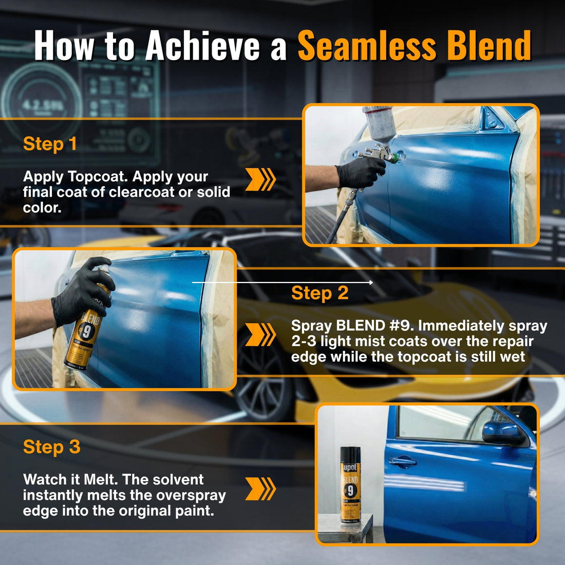 UPOL BLEND #9 FADE OUT SOLVENT SPRAY CAN AEROSOL 500ML