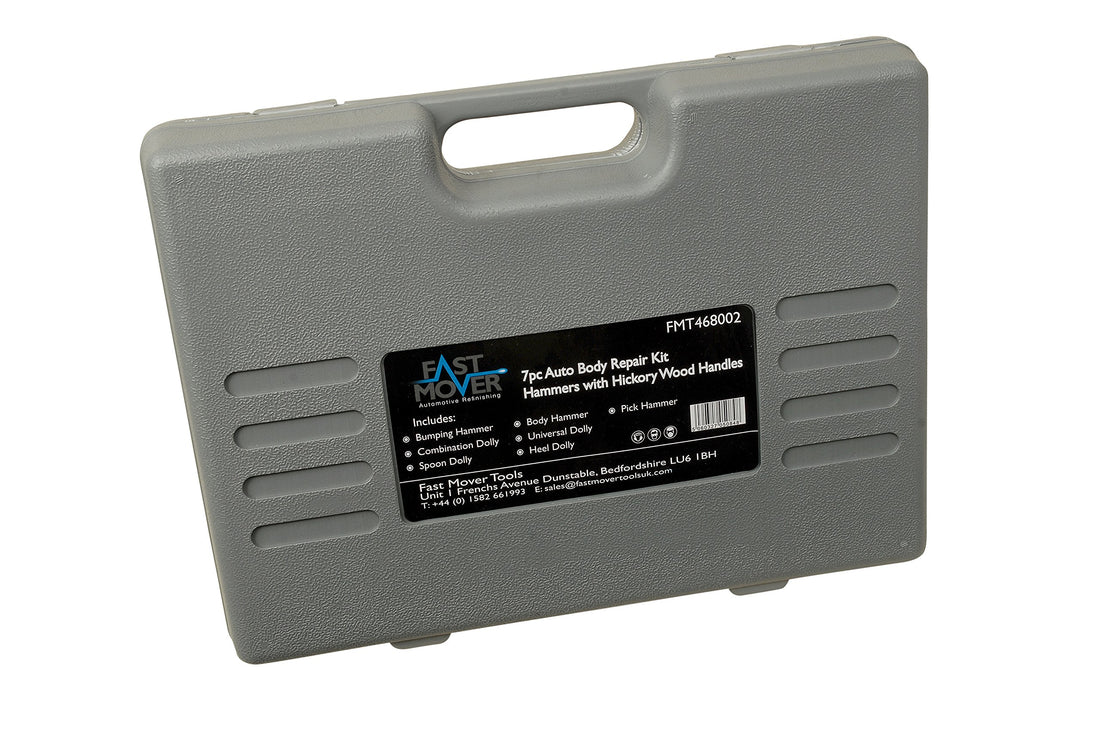 Fast Mover Tools, Hickory Handled Hammer and Dolly Panel Beating Kit, 7pcs