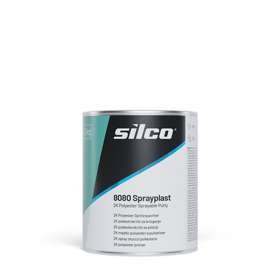 Silco 8080 Spray plast filler 1,5kg 2K Polyester Sprayable Putty inc hardener