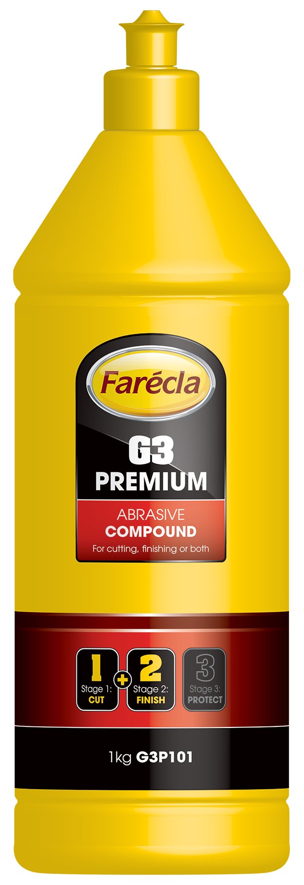 Farécla G3 Premium Abrasive Compound 1L (G3P101) – Medium to High Cut Liquid Compound for All Paint Types, Removes P1500 Marks, Swirl-Free Finish, Suitable for Cut and Finish Stages, Silicone-Free