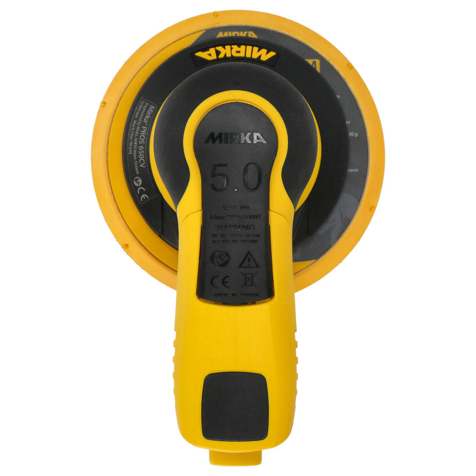Mirka PROS 650CV Pneumatic Random Orbital DA Sander, 150mm with 5.0mm Orbit, Central Vacuum Model Designed for Strong Dust Removal and Reliable Performance, Packed in Cardboard Box – Mirka Code 8995650111