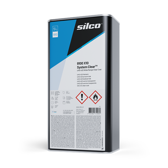 Silco 9100 Fast Drying UHS Clear Coat & 9125 Standard Hardener Combo - High Gloss, Long-Lasting Gloss Retention, Excellent Leveling, VOC Compliant - 5L Clear Coat + 2.5L Hardener