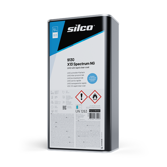 Silco 9130 X13 Spectrum NG Clear Coat - 5L, With 9127 UHS Slow Hardener - 2.5L, 7.5L Kit