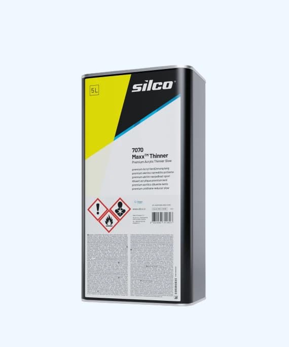 7070 Thinner Slow for Automotive Refinishing – Dilutes Acrylic & Polyurethane Coatings – 5L – Enhances Flow & Gloss – For Professionals & DIY Enthusiasts