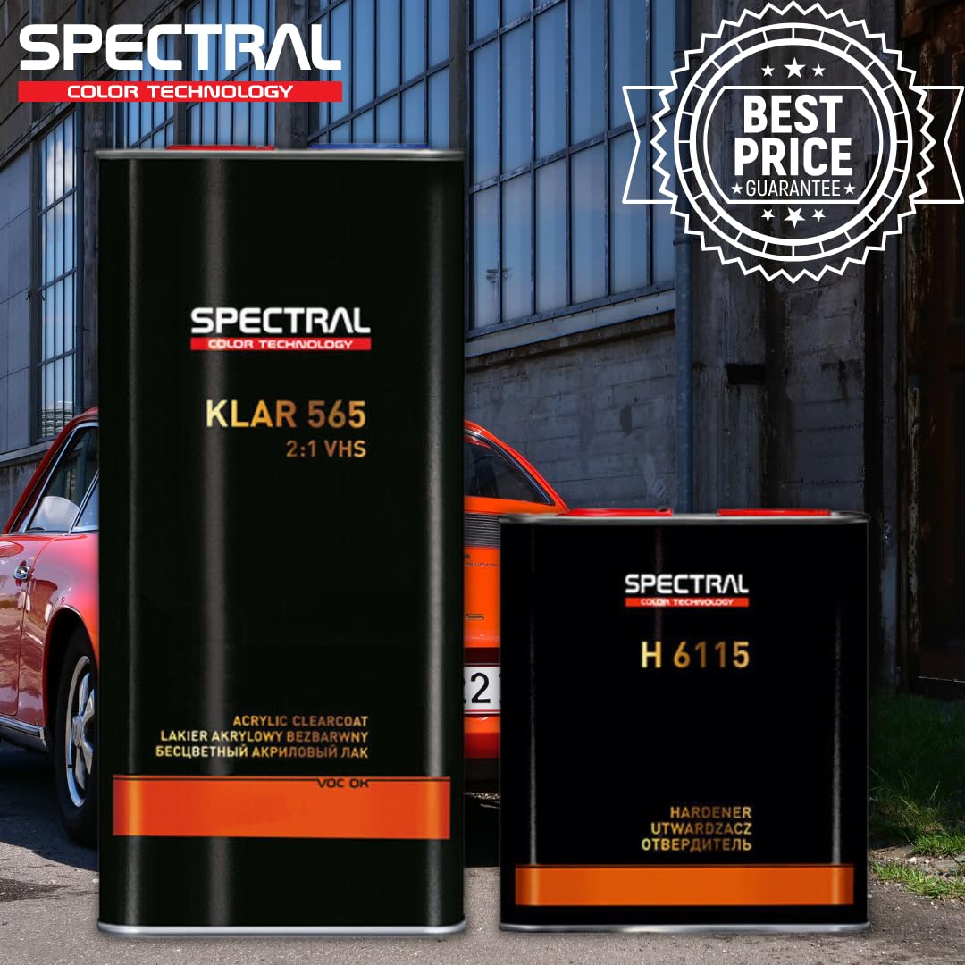 Novol Spectral KLAR 565 Clearcoat Lacquer + H6115 Stand. Hardener 7.5L Kit Autobody Refinish Automotive Car Paint Repair