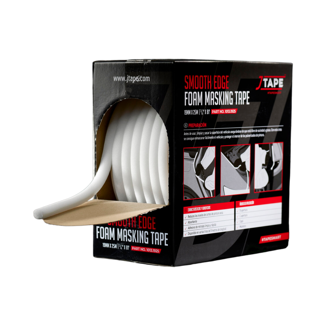 JTAPE Foam Masking Tape 1013.1350.2, 13mm x 50m, Heat Resistant & Easy Removal