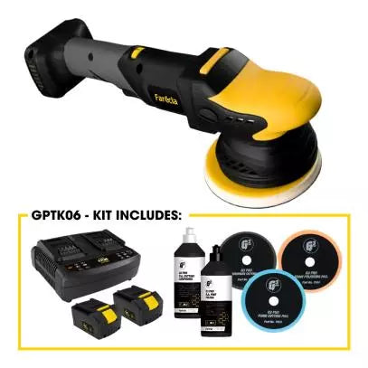 Cordless Dual Action Polisher Kit with 15mm Orbit, 18V Power & Accessories GPTK06