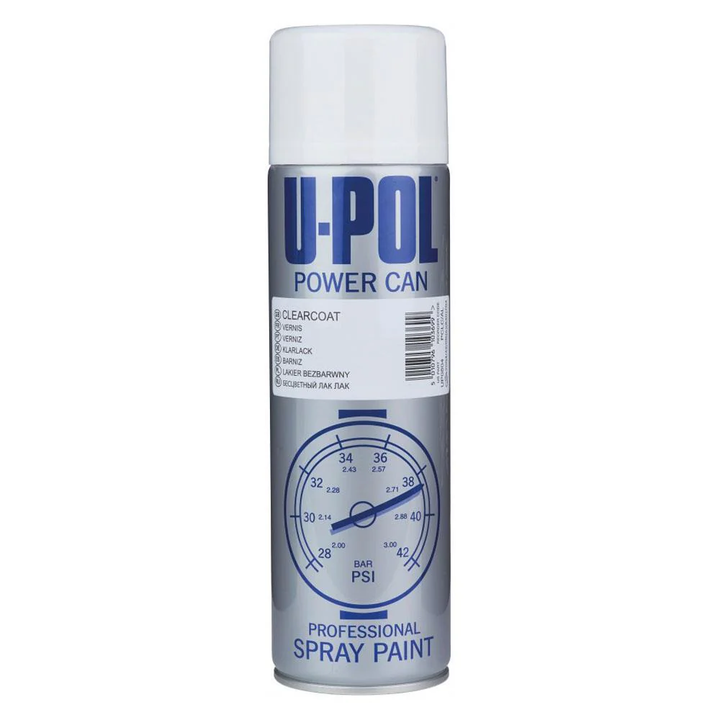 U-POL POWER CAN WHITE GLOSS SPRAY CANS - 500ML, FAST DRYING AEROSOL