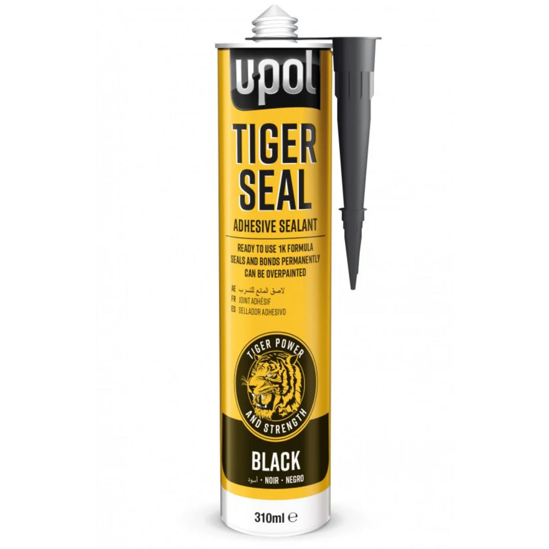 U-POL 0728 Black TIGER SEAL Adhesive/Sealant – 310ml Cartridge