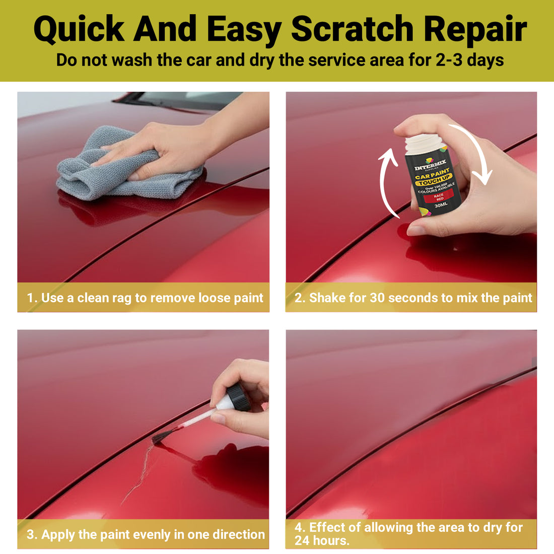 Car Paint Touch Up Bottle, Car Paint Bottle for Scratch Repairs 30ml