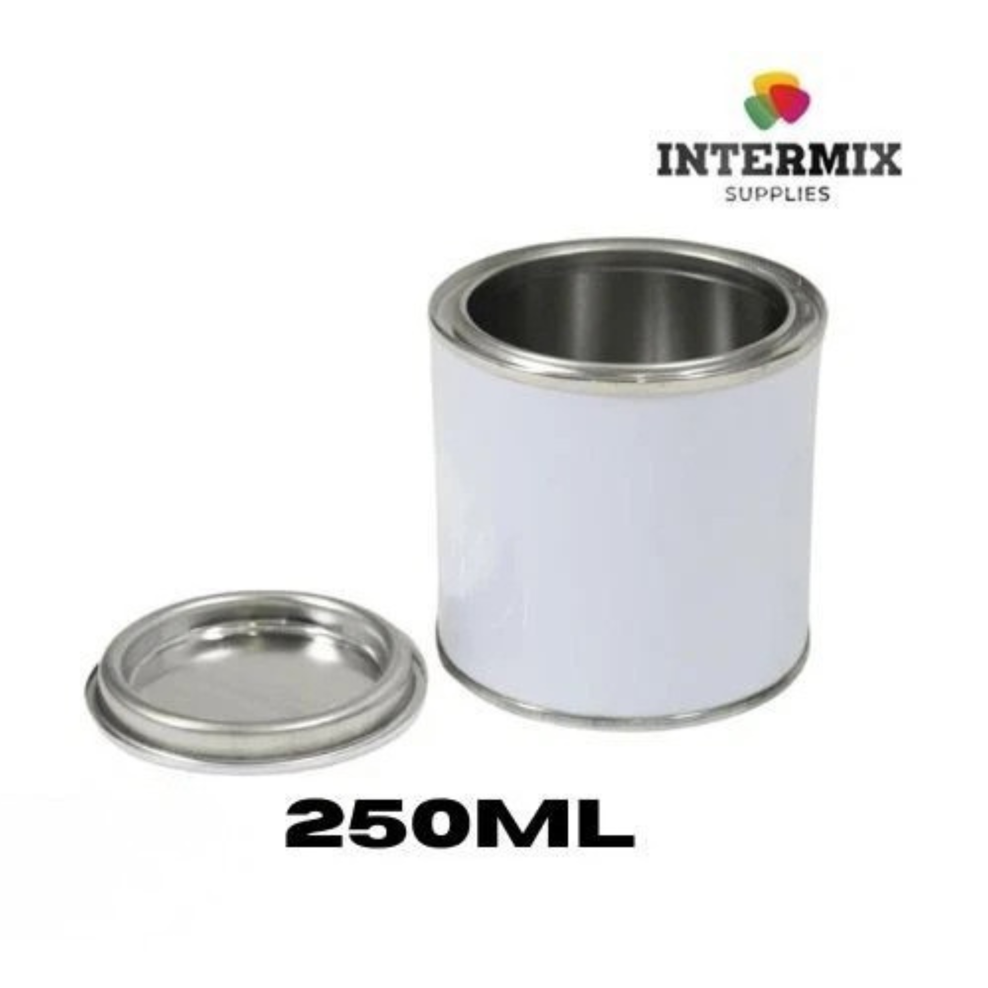 White Empty Metal Paint Tin Cans With Metal Lever Lids 250ml 500ml 1L 2.5L 5L