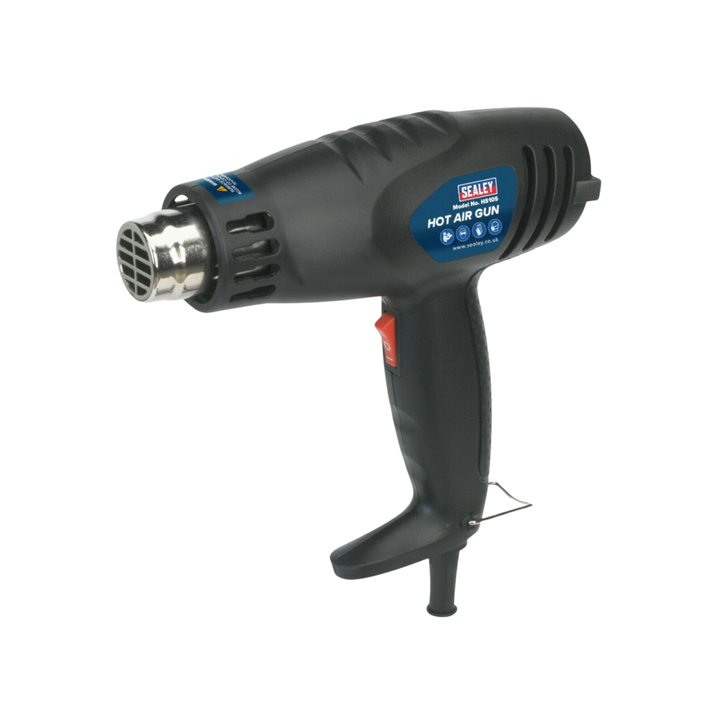 Sealey 1600W Electric Heat Gun with Two-Stage Heat & Airflow Settings, 370°C–500°C Hot Air Tool for Paint Removal, Solder Softening, Label Lifting & Pipe Defrosting – Vertical Stand Design – 230V