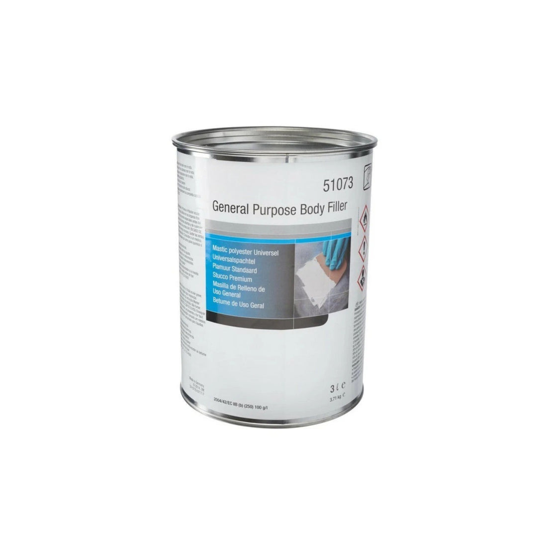 INTERMIX SUPPLIES 51073 Premium Car Body Filler 3L with Hardener – General Purpose Automotive Dent Repair Putty – Smooth Sanding, Fast Cure & Professional Finish for Bodywork Restoration