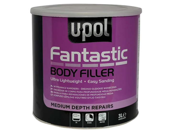 U-Pol FANT/3 Fantastic Ultra Lightweight Body  Medium deep Repairs Filler Car Paint Polyester 3l