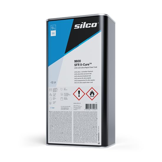 Silco 9600 High-Gloss UHS Air Dried Clear Coat – Simple Application, Quick Drying, Superior UV Protection, VOC Compliant, Economical Material Use, Perfect for Large Areas  Lacquer only 5L