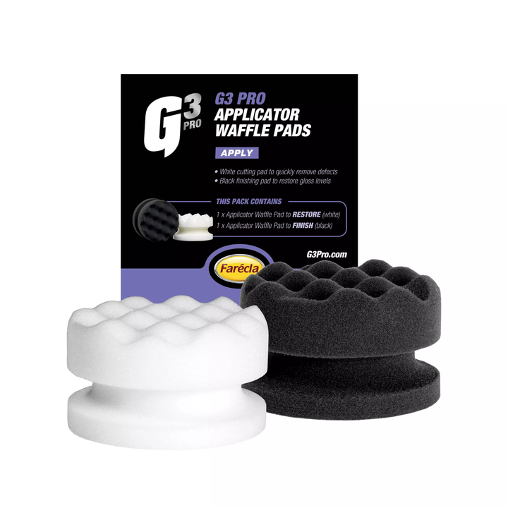 FARECLA G3 Pro Applicator Waffle Pads - Pack of 2 Pads -  White for Restoring & Black for Finish