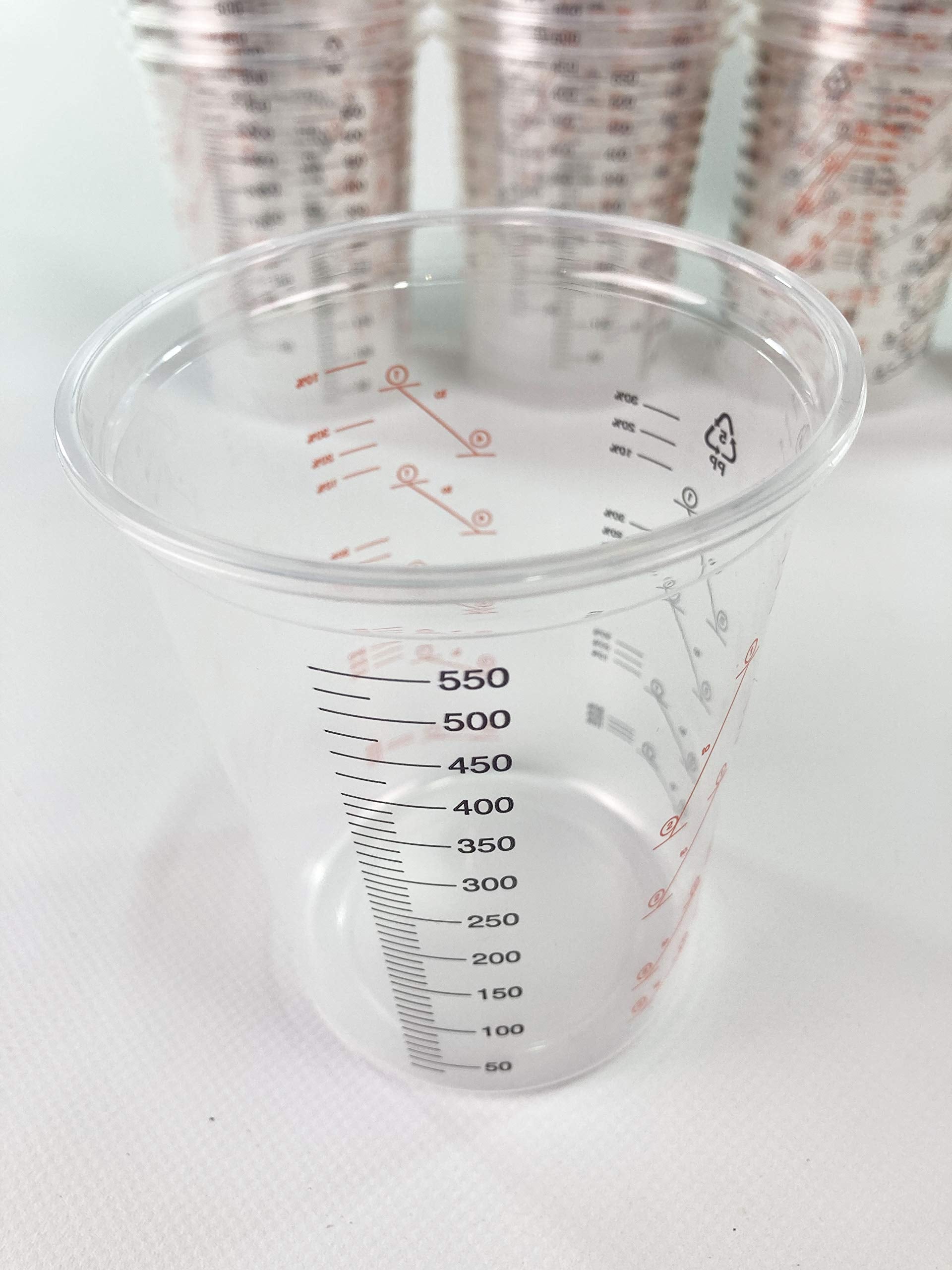 600ml Clear Plastic Mixing Cups  - 50pcs - 1000pcs No Lid