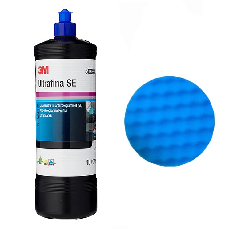 3M Car Polishing Set - Ultrafina SE Anti-hologram Polishing Compound + 1x 3M 50388 Polishing Pad (150 mm) - 1-step Perfect-it Car Polishing