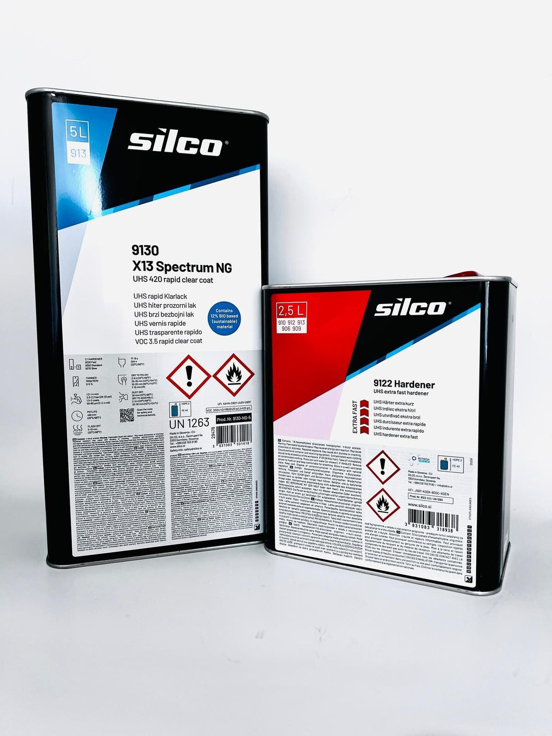 Silco Premium 9130 X13 Spectrum NG UHS 420 Rapid Clear Coat & 9122 UHS Extra Fast Hardener - 7.5L Acrylic Kit