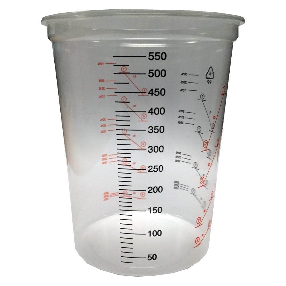 600ml Clear Plastic Mixing Cups  - 50pcs - 1000pcs No Lid