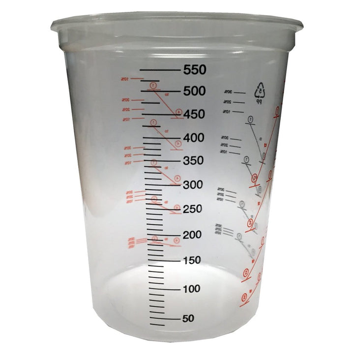600ml Clear Plastic Mixing Cups  - 50pcs - 1000pcs No Lid