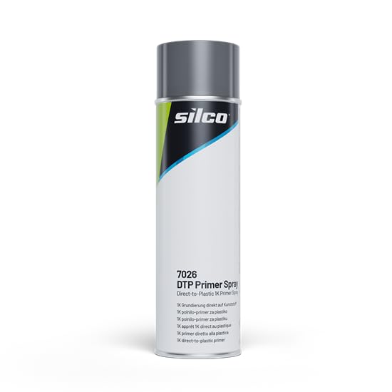 Silco 7026 Direct-to-Plastic Primer Spray - Fast & Easy Adhesion for Plastic Surfaces with No Sanding Required Grey 500ML