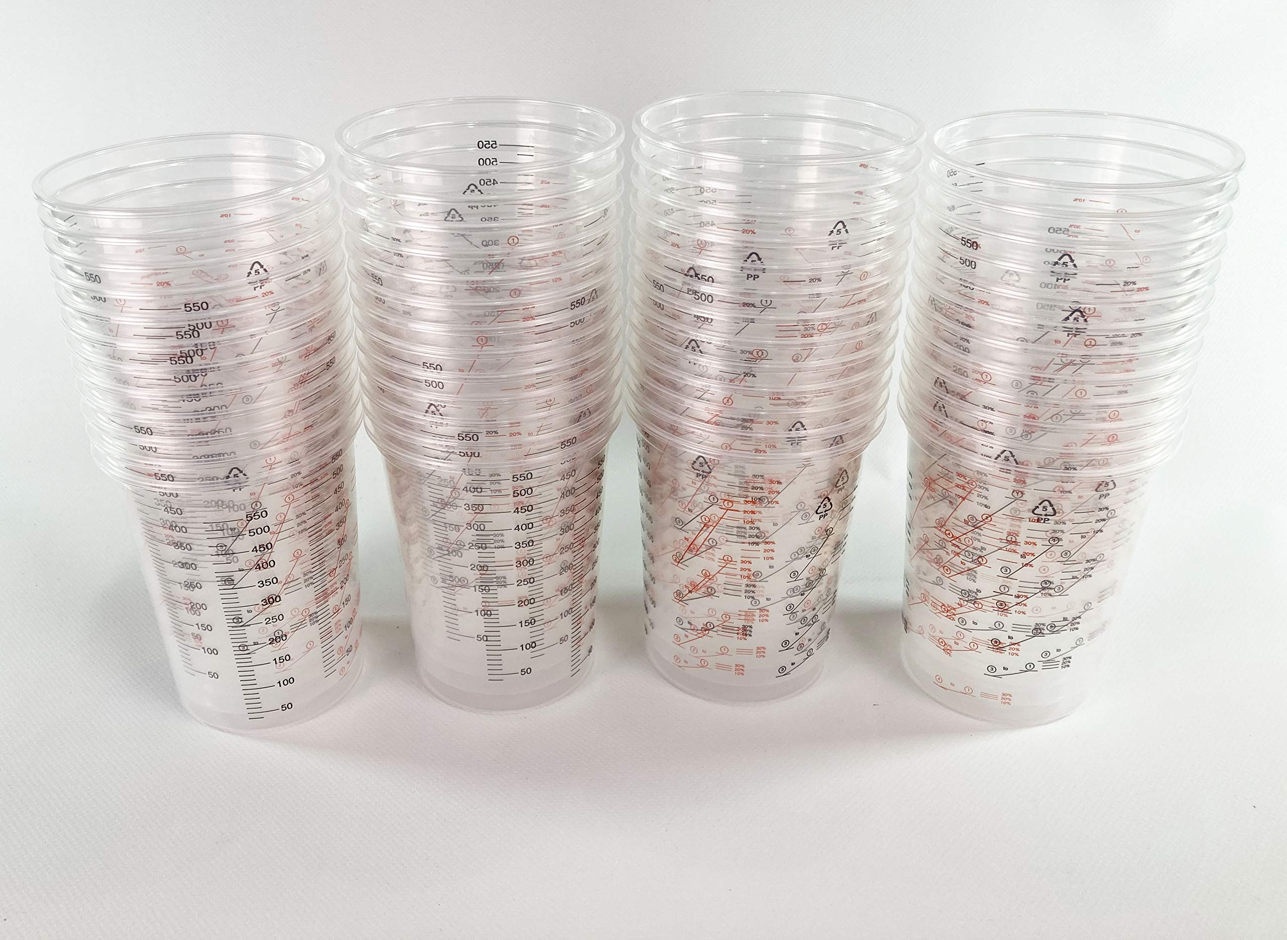 600ml Clear Plastic Mixing Cups  - 50pcs - 1000pcs No Lid