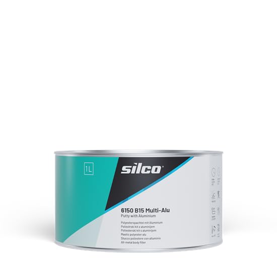 INTERMIX SUPPLIES Silco 6150 B15 Multi-Alu Putty with Aluminium – High-Strength Polyester Filler for Deep Holes & Dents, Non-Sagging & Soft Sanding, Specific Weight 1.55 kg/L