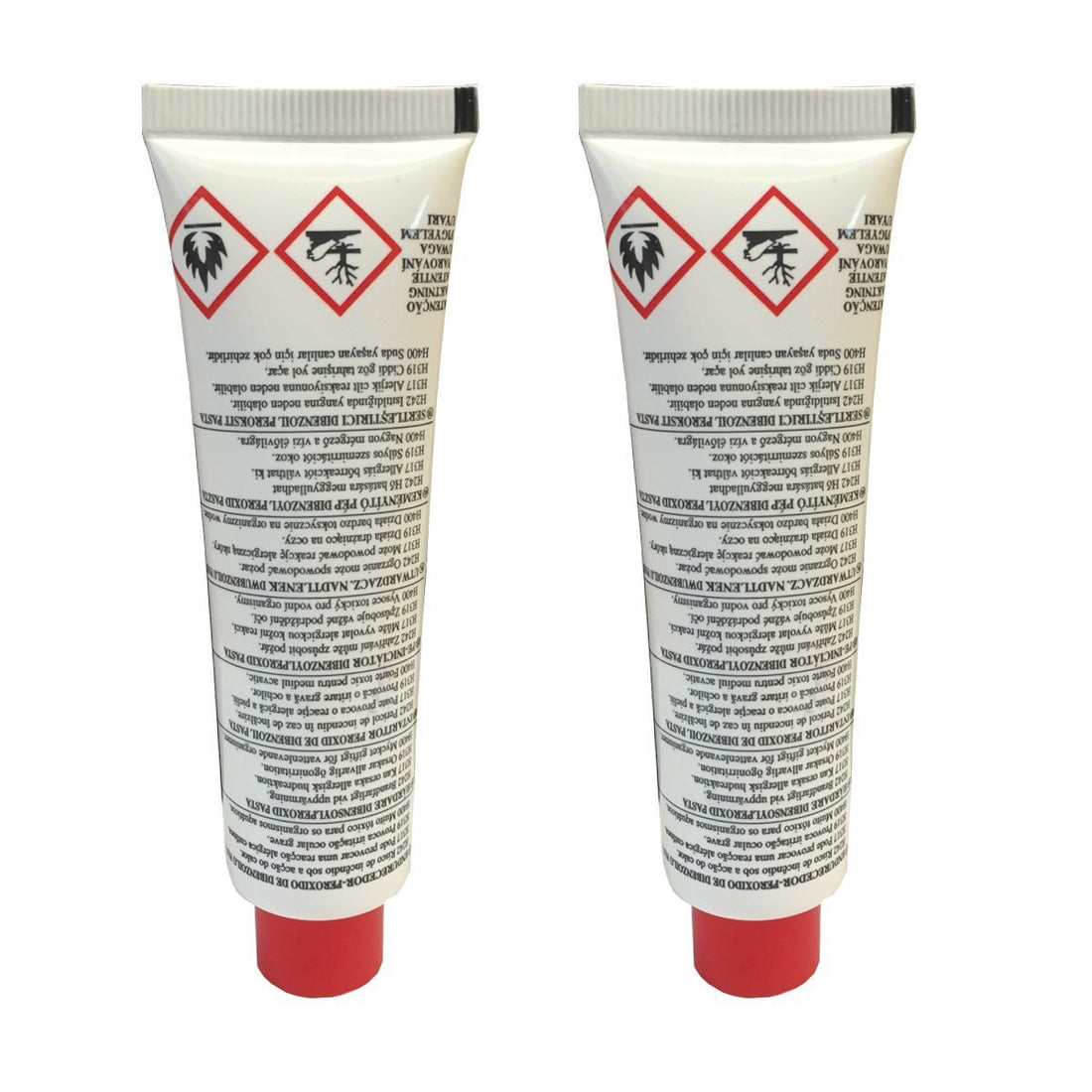 Hardener (PACK OF 2) 40g Tube Red for 2K Body fillers, Fibreglass repair fillers, Resins.