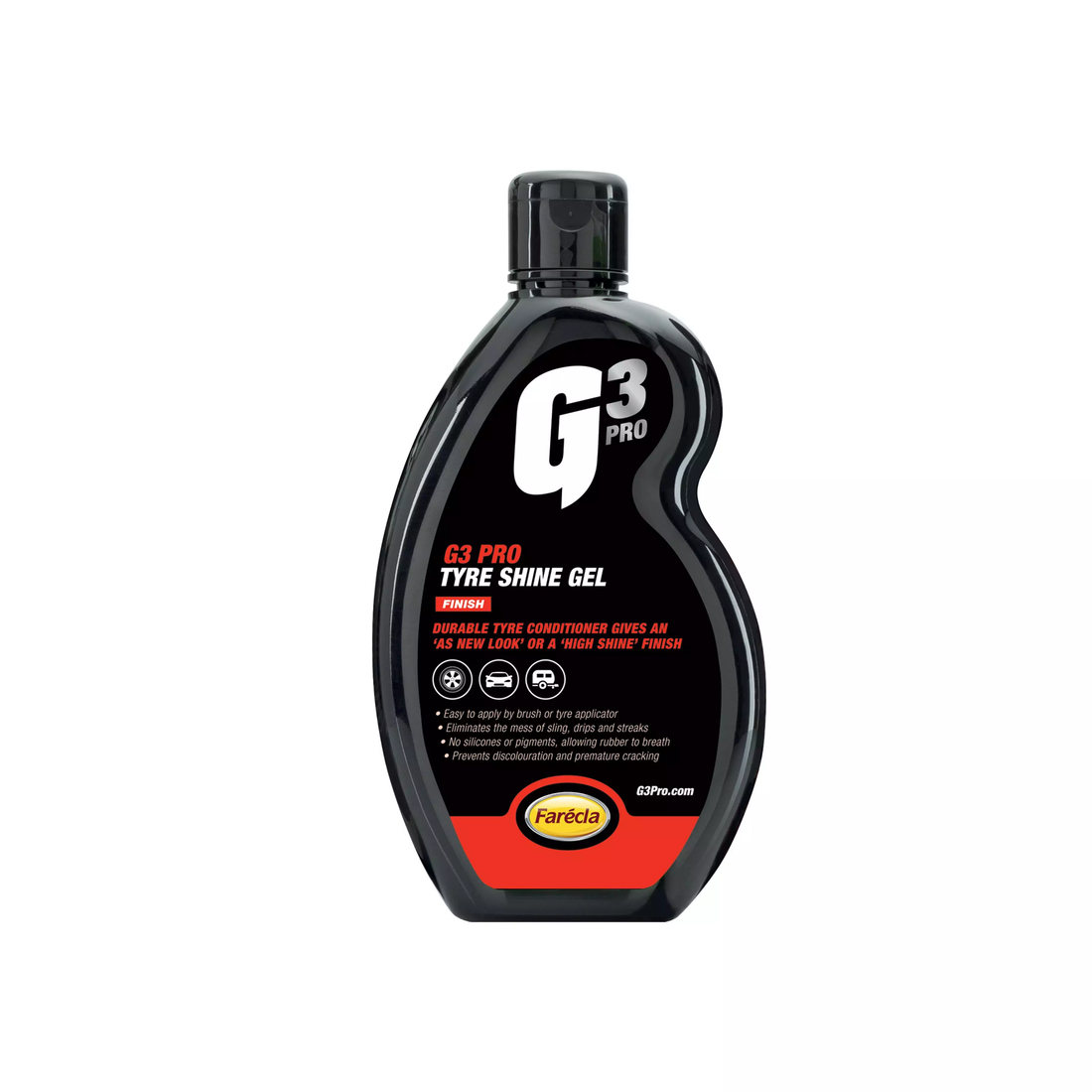 FARECLA G3 PRO Tyre Shine Gel - 500ml, Prevents Tyre Discoloration & Cracking