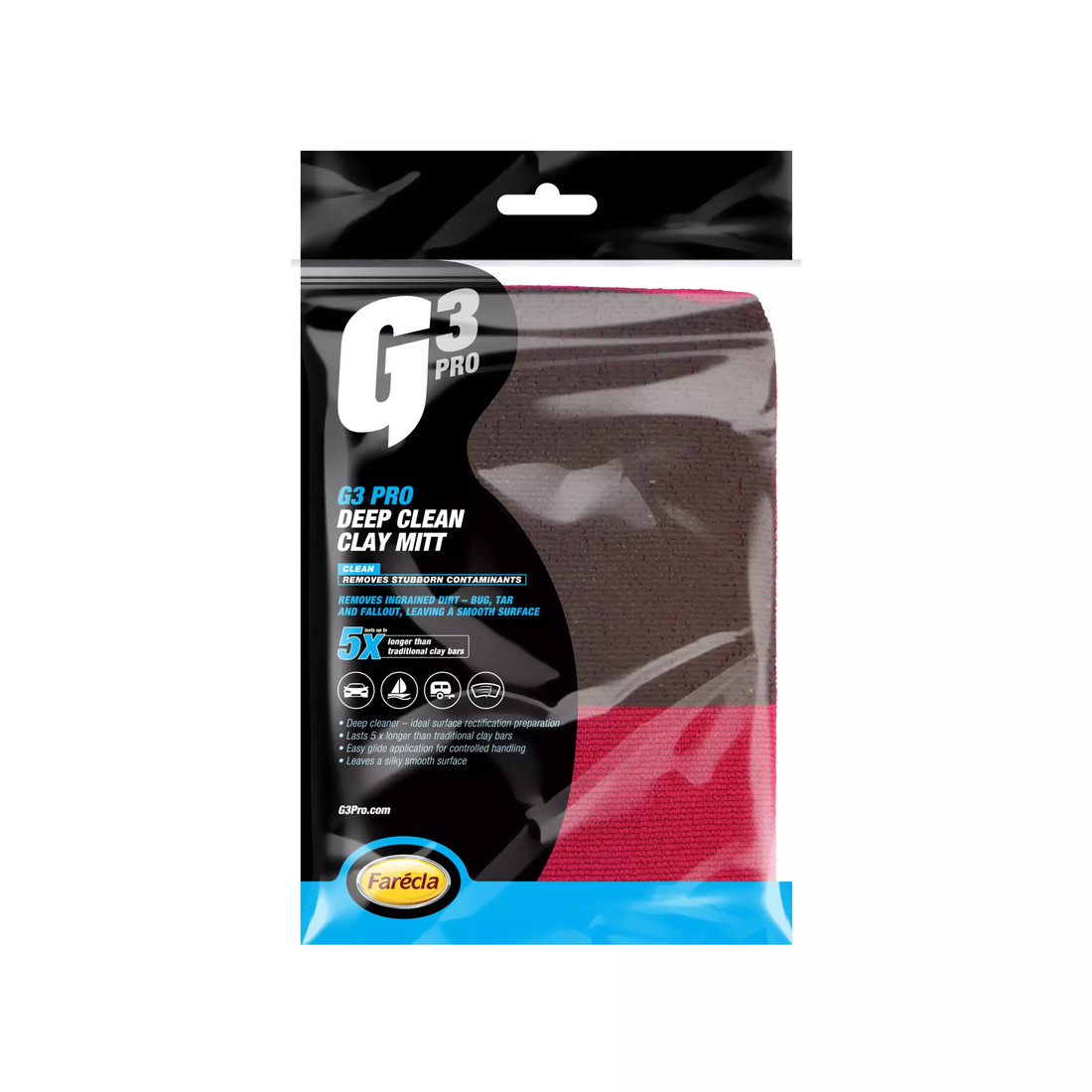 FARECLA G3 Pro Deep Clean Clay Mitt - Removes Ingrained Dirt, Bugs, Tar Spots, And Pollutants